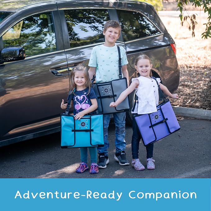 Kids Travel Tray for Car Seat – Teal – The Essential Travel Lap Desk - Image 7