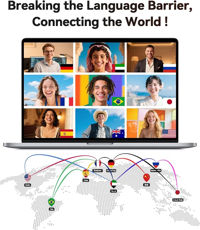 AI Translation Earbuds Real Time, 164 Languages & Accents, 4-in-1 Translator - Image 2