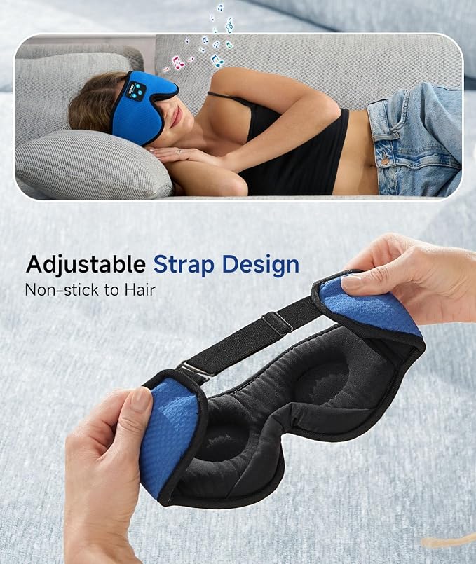 Voerou Sleeping Headphones 3D Eye Mask, Sleep Mask Bluetooth Headphone - Image 7