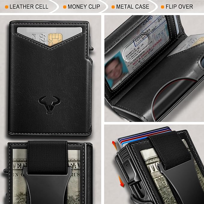 BULLIANT Men Wallet Gift Boxed, Slim Front Pocket Wallet Money Clip Card Holder - Image 4