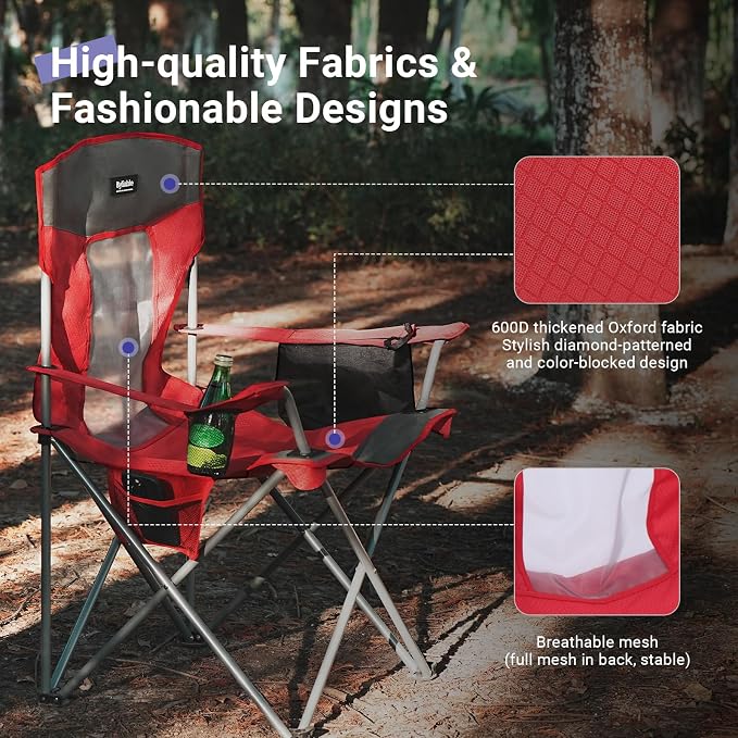 Camping Folding Chair Outdoor Lawn Portable Lightweight Camp Folding Chairs - Image 5