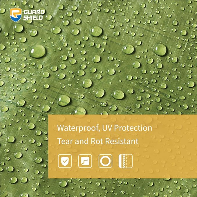 GUARD SHIELD Tarp Green 9x15 Feet Multi Purpose Waterproof Poly Tarp Cover 5mil - Image 3