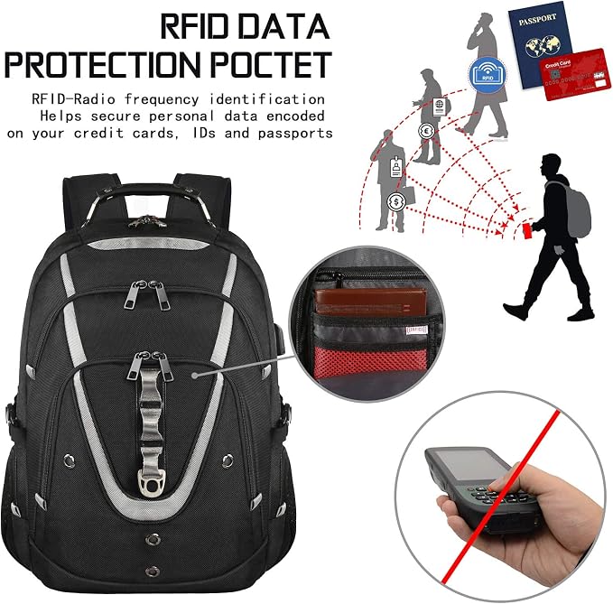 18.4 Laptop Backpack for Men, 55L-60L Extra Large Gaming Laptops Backpack - Image 7