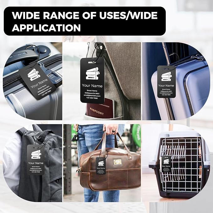 Personalized Luggage Tags, Custom Luggage Tags 4 Pack TSA Approved Double Sided - Image 7