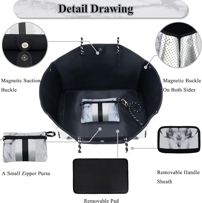 QOGiR Neoprene Multipurpose Beach Bag Tote - Image 3