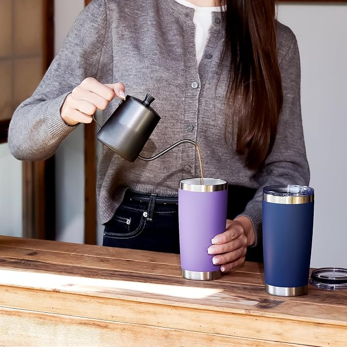 MEWAY 20oz Tumbler 8 Pack Double Wall Vacuum Insulated Travel Mug Bulk - Image 8