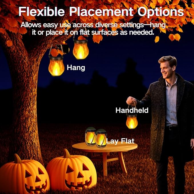 Solar Lantern Outdoor Lights, Flickering LED - Image 3