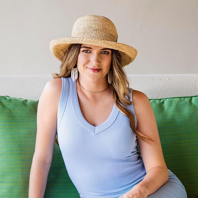 Wallaroo Hat Company – Women’s Petite Catalina Sun Hat – Wide Brim, Natural - Image 2