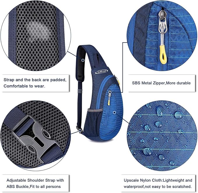G4Free Sling Bag for Men Women, Small Crossbody Backpack Lightweight Chest - Image 5