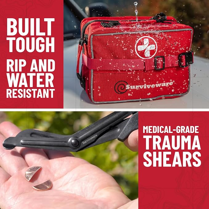 Surviveware 238 Pcs Comprehensive Premium Survival First Aid Kit - Image 7