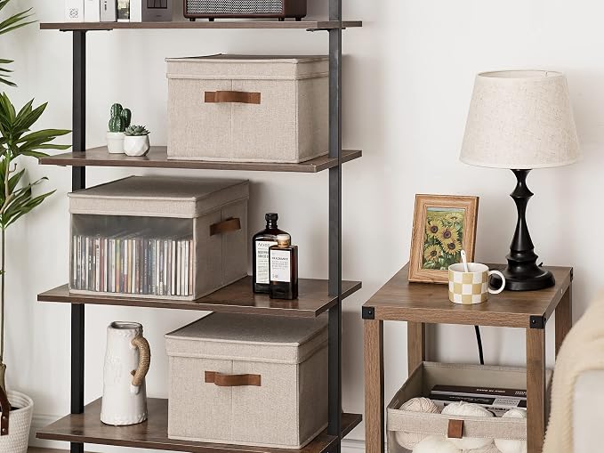 StorageWorks Storage Bins with Lid and Clear Window, Fabric Storage Boxes with - Image 6