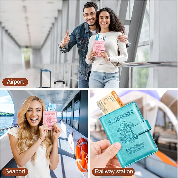 Herain Passport Holder for Travel Cruise Essentials, RFID Passports Book Card - Image 6