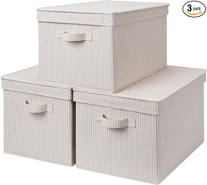 StorageWorks Storage Bins with Lids, Decorative Storage Boxes with Lid and by StorageWorks