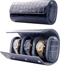 MR.OKAY 3 Watch Travel Case- Classic Leather Watch Case by MR.OKAY