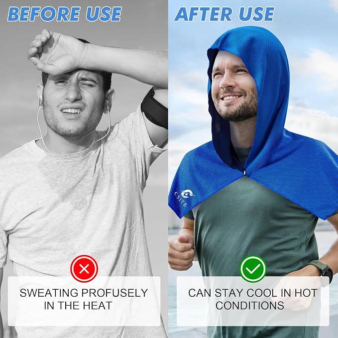 4 Pack Cooling Hoodie Towels for Neck and Face, UPF 50 Sun Protection & Instant - Image 4