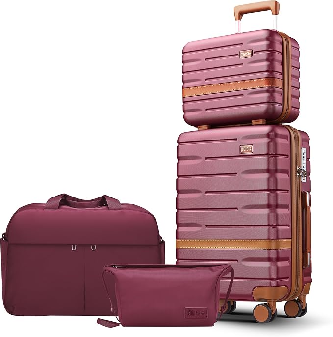 Luggage Sets 4 Piece with TSA Lock Hardside PC+ABS Carry On expandable Suitcase by Unknown
