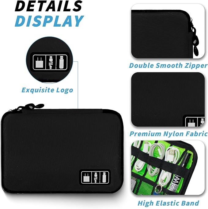 Electronics Organizer, Travel Cord Organizer Pouch, Portable Cable Organizer - Image 2