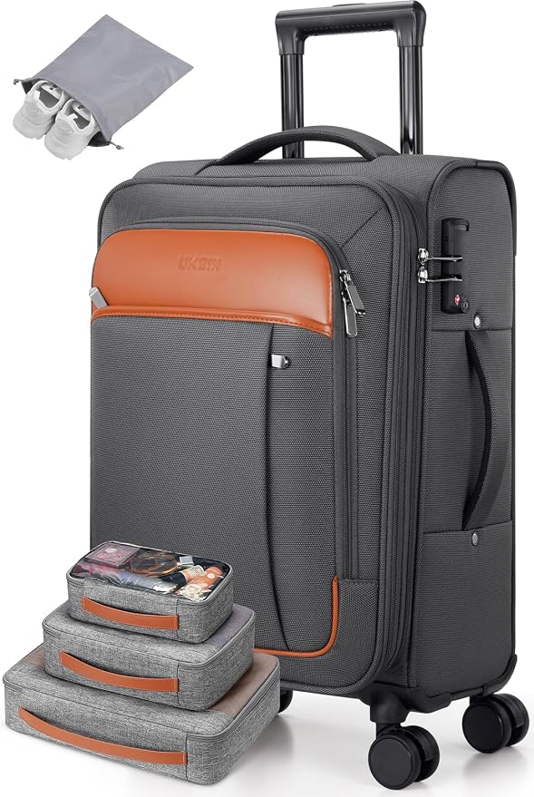 UKEIN Expandable Carry On Luggage 22x14x9 Airline Approved, 20Inch Softside by UKEIN