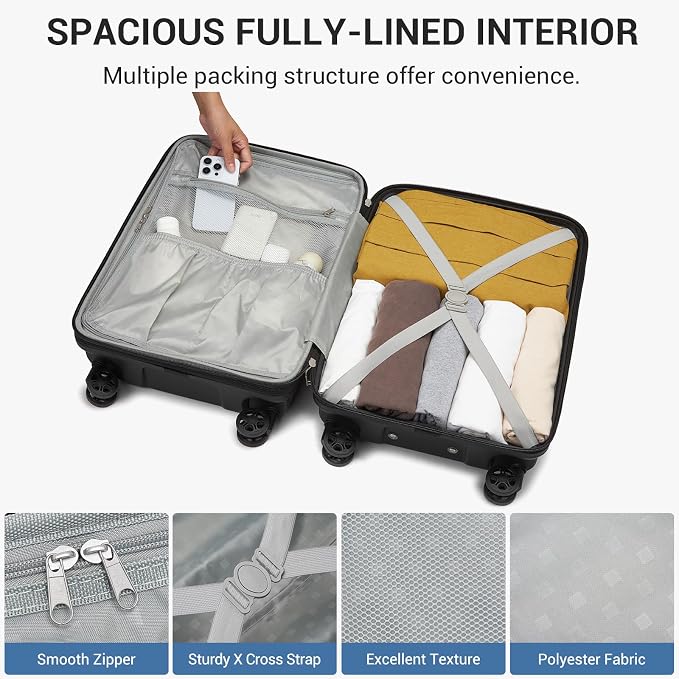 Kono 24 Inch Expandable Luggage Suitcase - Image 7