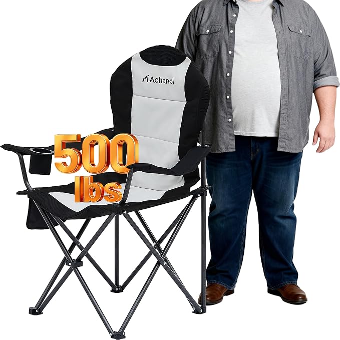 Camping Chairs for Heavy People, Folding Chairs for Outside Outdoor Folding - Image 4
