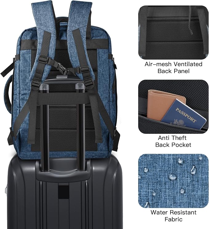 Carry On Backpack, Extra Large 50L Travel Backpack - Image 6