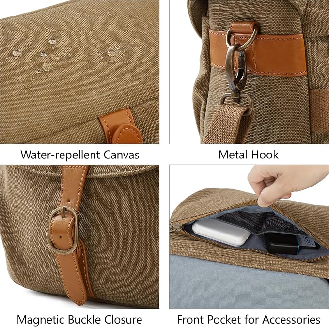 BAGSMART Camera Bag, SLR DSLR Canvas Crossbody Camera Case, Compact Camera - Image 5