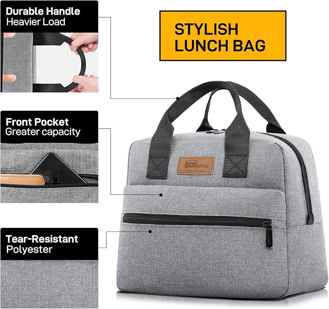 HOMESPON Insulated Lunch Bag for Women Men Lunch Box Cooler Lunch Tote for Work - Image 2