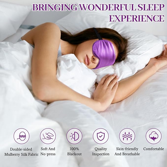 Silk Sleep Mask Eye Cover, 100% Mulberry Silk Women Men Eye Mask - Image 5