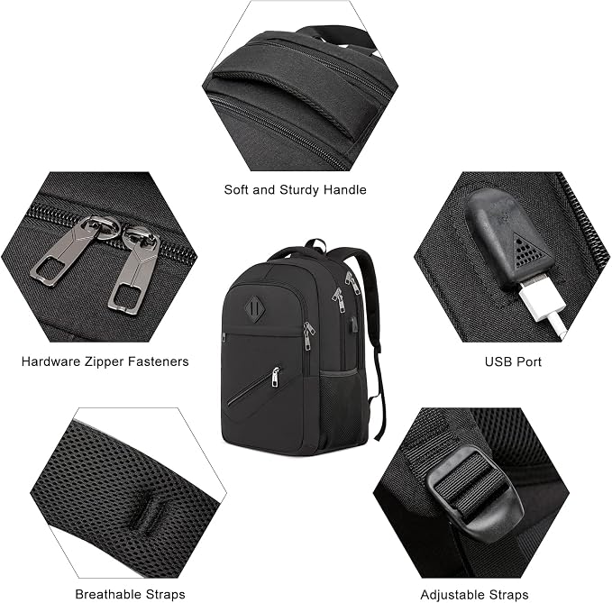 Black Backpack, School Backpacks - Image 3