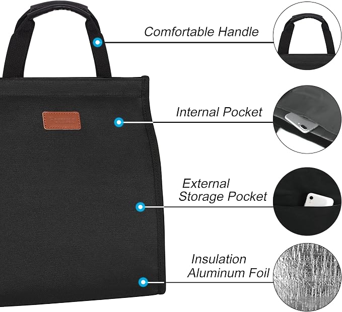 Lunch Bags for Women Insulated Reusable Lunch Tote - Image 4