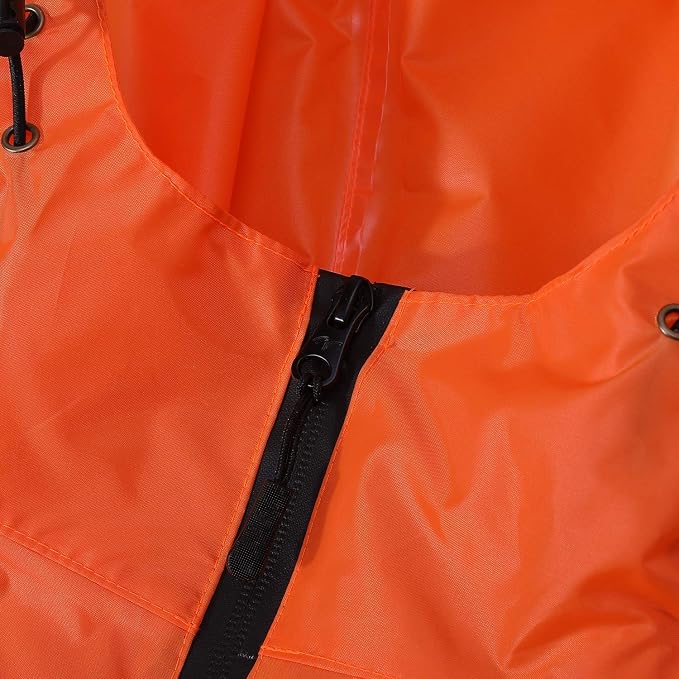 Rain Poncho Jacket Coat Hooded Zipper Style - Image 5