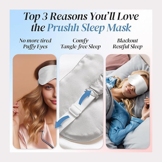 Adjustable Silk Sleep Mask Eye Covers | 100% Pure 6A Mulberry Silk | Blackout & - Image 5