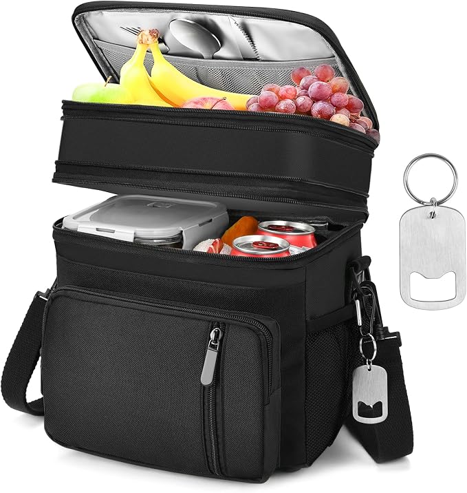 LOKASS Insulated Lunch Box Women & Men Large Adult LunchBag Double-Layer by LOKASS