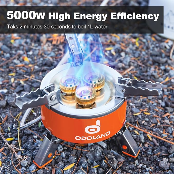 Odoland 5000W Portable Camping Stove Lightweight Camp Stove Collapsible - Image 2