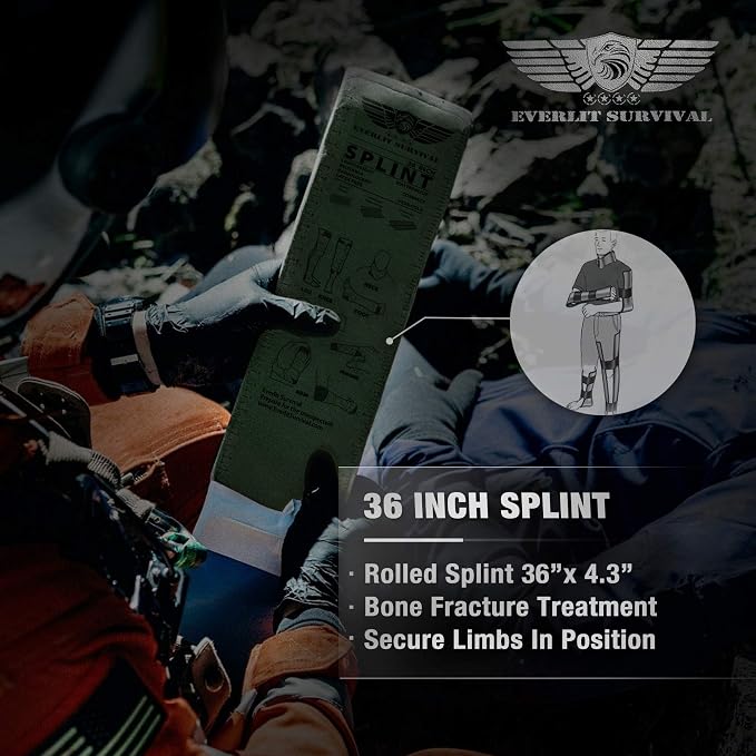 EVERLIT Emergency Trauma Kit, CAT GEN-7 Tourniquet 36" Splint, Military Combat - Image 9