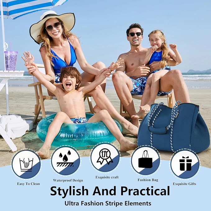 QOGiR Neoprene Multipurpose Beach Bag Tote - Image 2
