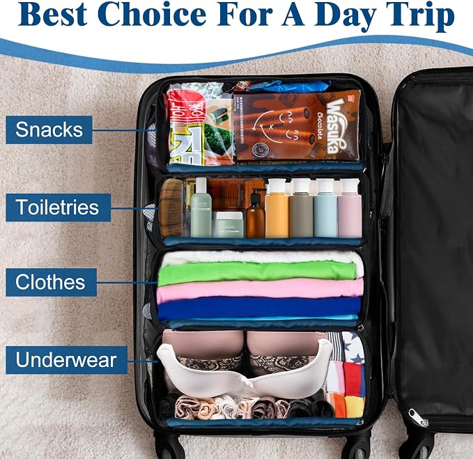 Hanging Travel Organizer, Carry on Luggage Suitcase Organizer, Travel - Image 7