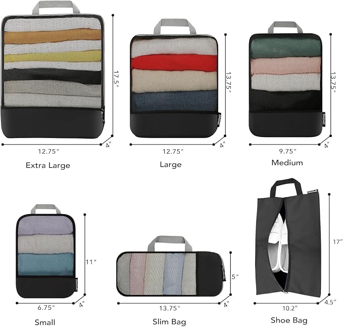 BAGAIL 4 Set/6 Set/8 Set Compression Packing Cubes Travel Accessories - Image 2