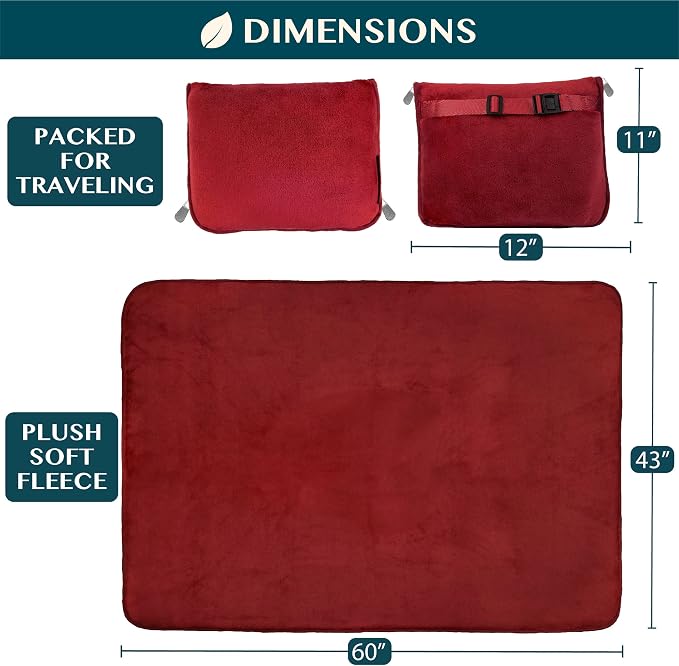 PAVILIA Travel Blanket Pillow, Soft Airplane Blanket 2-in-1 Combo Set, Plane - Image 6