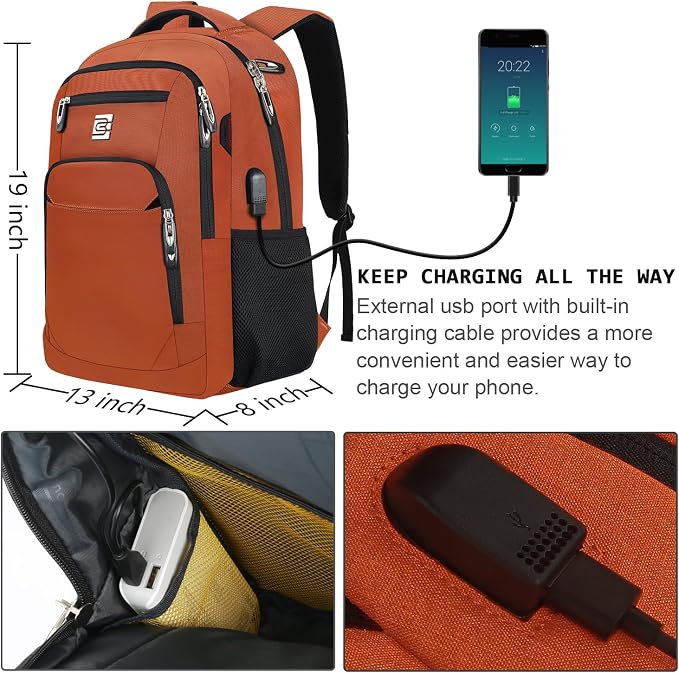 Laptop Backpack, Business Travel Anti Theft Slim Durable Laptops Backpack - Image 3