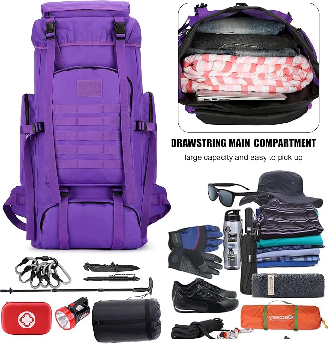 Hiking Backpack for Men 70L/100L Camping Backpack Military Rucksack Molle 3 - Image 4