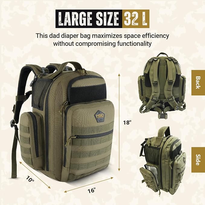 HighSpeedDaddy - Baby Diaper Backpack, Military-Grade, Waterproof, Compact Baby - Image 2