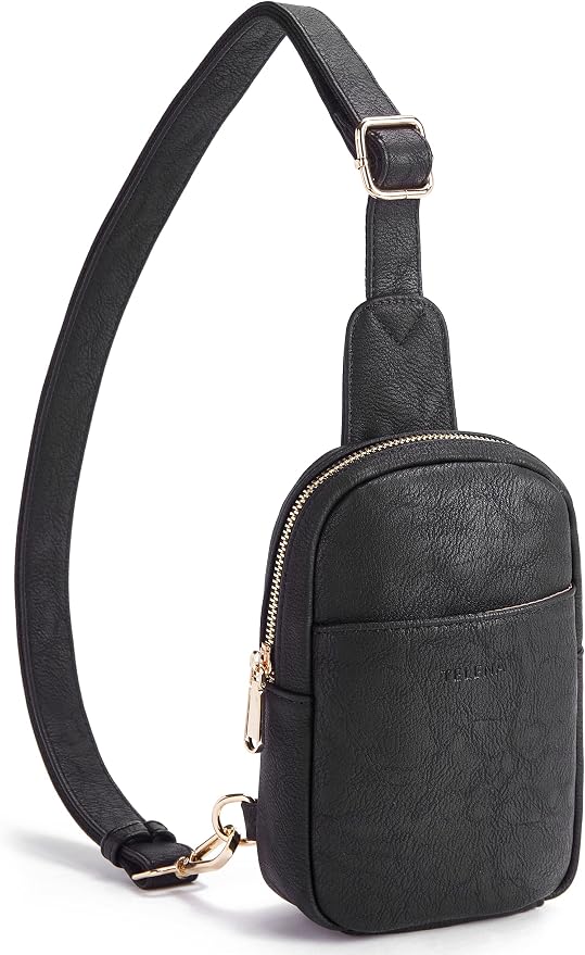 Telena Small Sling Bag for Women Leather Crossbody Fanny Packs Chest Bag for by Telena