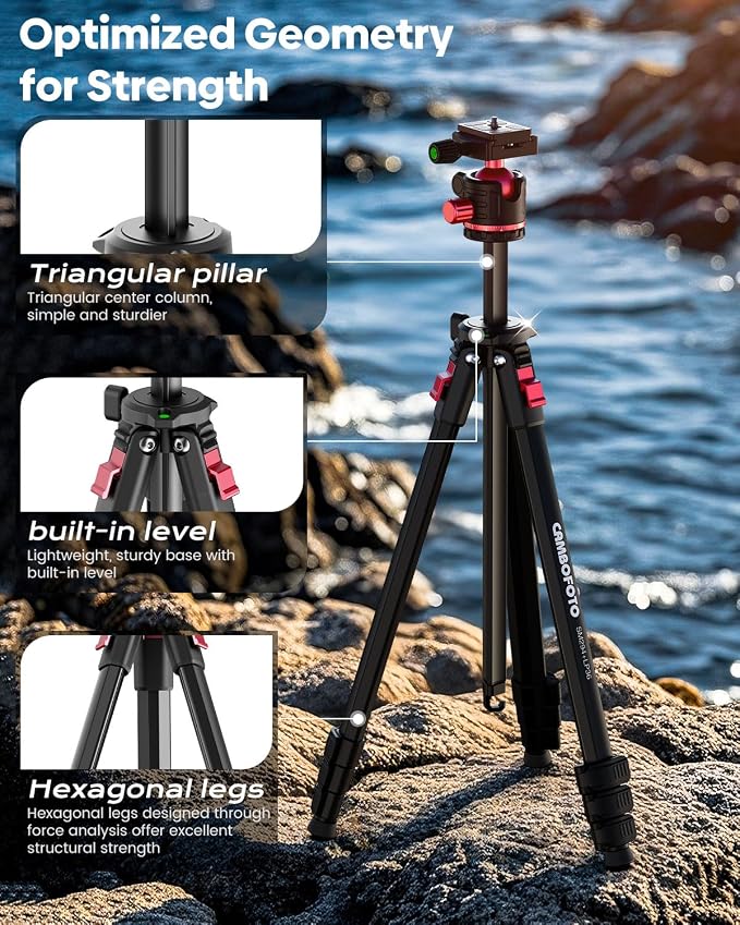 68" Lightweight Travel Camera Tripod - Image 5