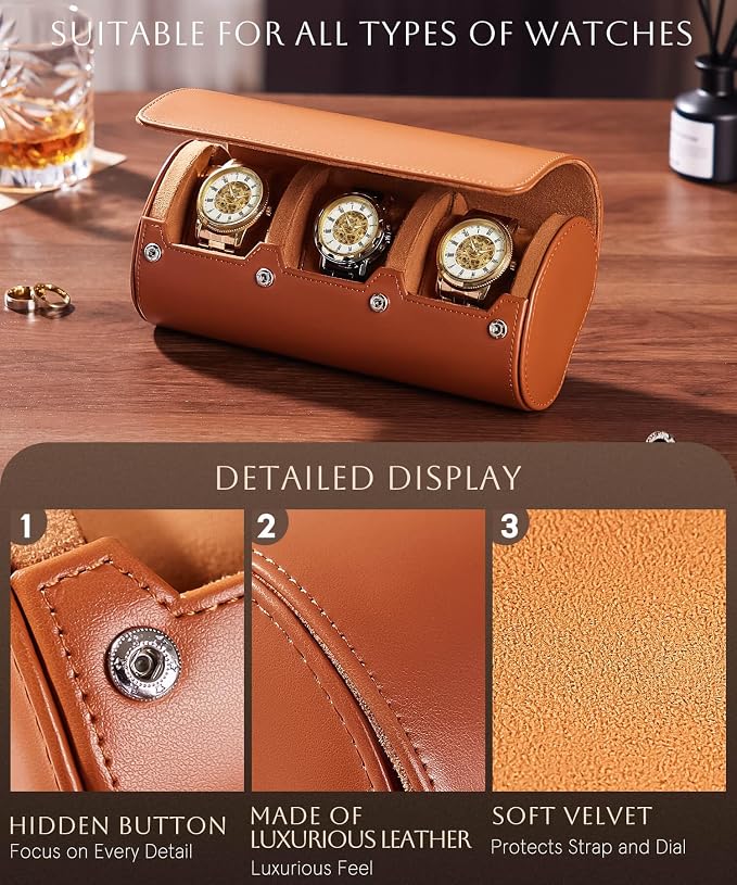Homde Travel Watch Box Leather: Traveling Case - Image 4
