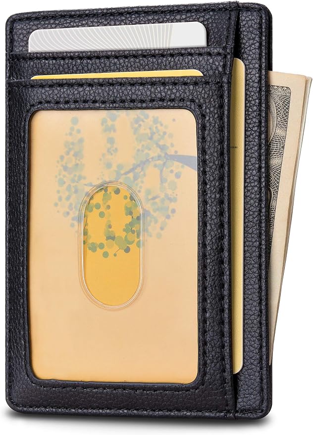 Buffway Slim Minimalist Front Pocket RFID Blocking Leather Wallets - Image 2