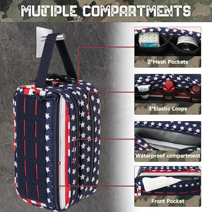 QT&QY Tactical Toiletry Bag For Men Hygiene Bag EDC Military Tool Molle Pouches - Image 4