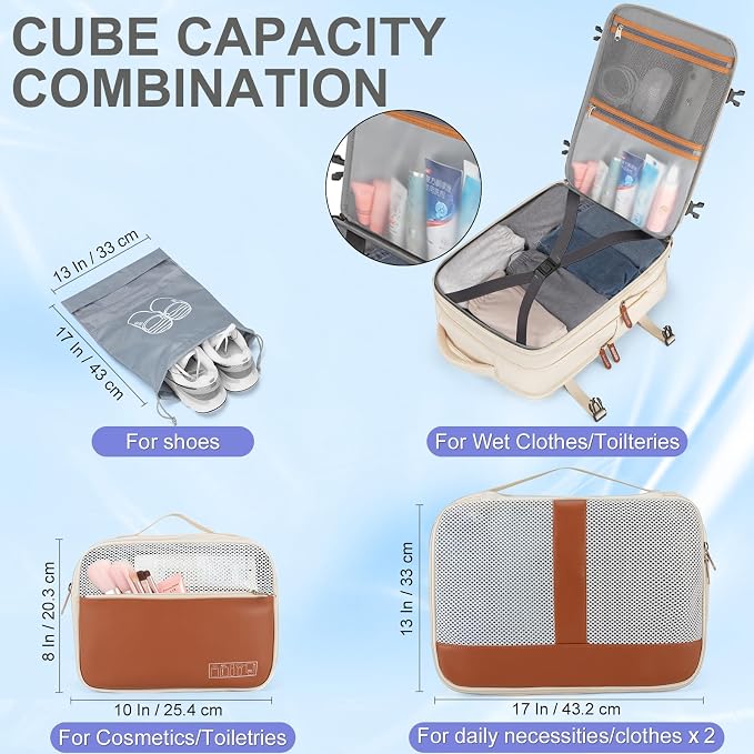 42L Travel Laptop Backpack, Expandable Carry-on Luggage, Anti-Theft Business - Image 4