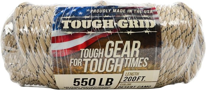 TOUGH-GRID 550 Paracord Rope Nylon Parachute Cord, Made in USA Survival Kit - Image 3