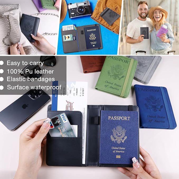 Melsbrinna Premium Leather Passport Holder Covers Case, Waterproof Rfid - Image 6